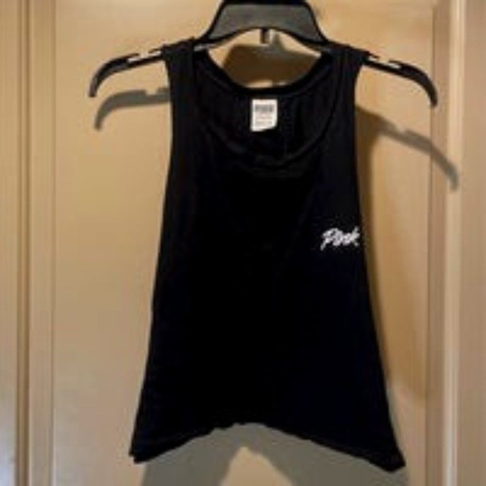 Pink black racerback cropped Tank top size small